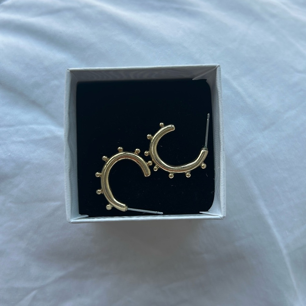 Studded Gold Hoop Earrings